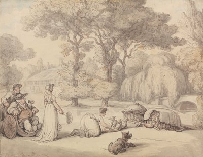 Feeding the Ducklings by Thomas Rowlandson