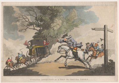 Filial Affection, or a Trip to Gretna Green by Thomas Rowlandson