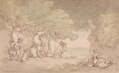 Fruit and Nut Picking by Thomas Rowlandson