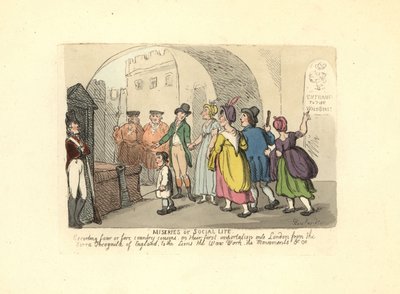 Gentleman escorting country cousins on their first trip to London by Thomas Rowlandson