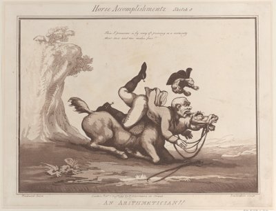 Horse Accomplishments, Sketch 8: An Arithmetician !!, August 1, 1799 by Thomas Rowlandson