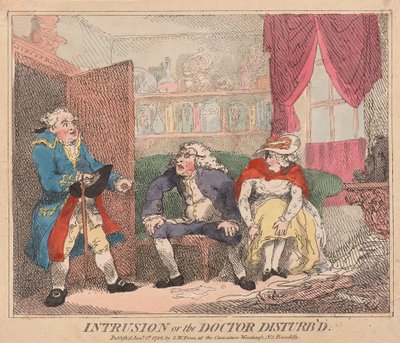 Intrusion or the Doctor Disturbed, pub. 1786 by Thomas Rowlandson