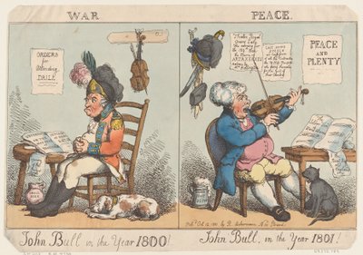 John Bull in the Year 1800! John Bull in the Year 1801! by Thomas Rowlandson