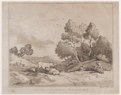 Landscape with Figures Binding a Bundle of Wood by Thomas Rowlandson