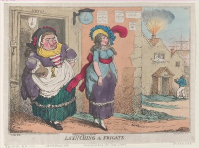 Launching a Frigate, [February 1, 1809], Reprint by Thomas Rowlandson