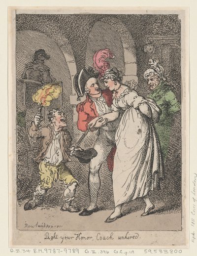 Light Your Honor, Coach Unhired by Thomas Rowlandson
