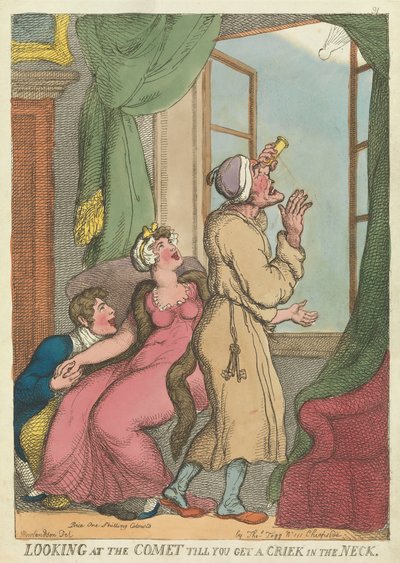 Looking at the Comet Till You Get a Crick in the Neck by Thomas Rowlandson