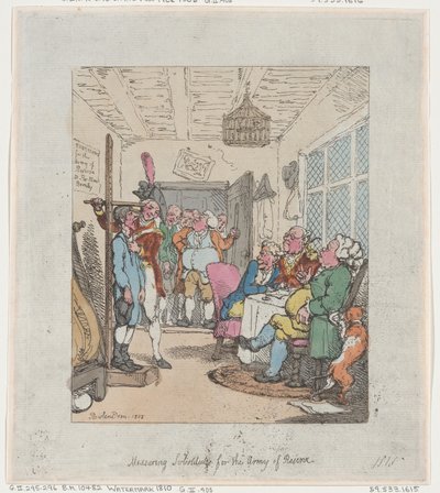 Measuring Substitutes for the Army of Reserve by Thomas Rowlandson