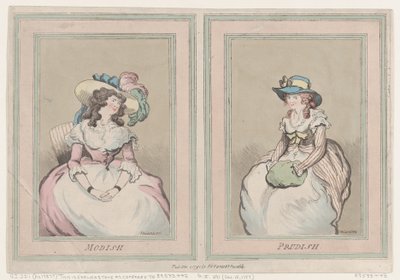Modish and Prudish, December 1, 1791 by Thomas Rowlandson