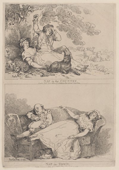 Nap in the Country, Nap in Town by Thomas Rowlandson