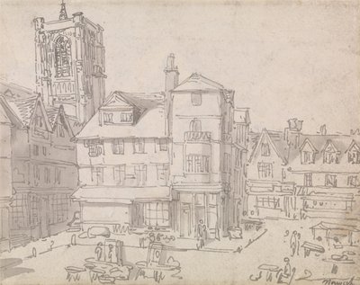 Norwich Market Place by Thomas Rowlandson