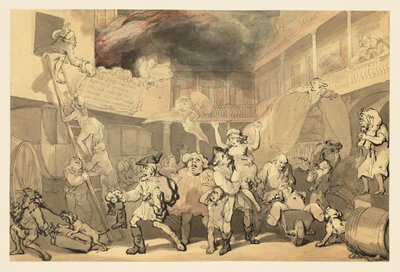 Peregrine Rescuing Emilia from the Inn Fire by Thomas Rowlandson
