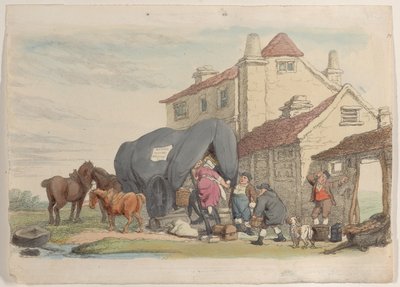 Plate 26: A Flying Wagon, from World in Miniature by Thomas Rowlandson