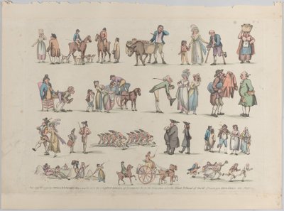 Plate 6, Outlines of Figures, Landscapes and Cattle...for the Use of Learners by Thomas Rowlandson