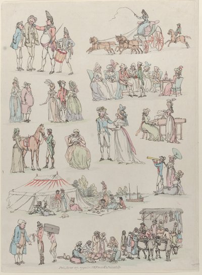 Plate 7, Outlines of Figures, Landscapes and Cattle for the Use of Learners, June 27, 1790 by Thomas Rowlandson