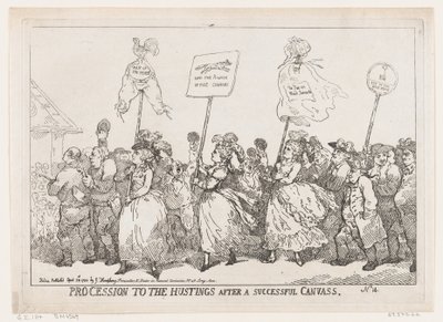 Procession to The Hustings After A Successful Canvass, April 30, 1784 by Thomas Rowlandson