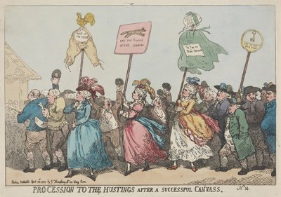 Procession to the Hustings after a Successful Canvass by Thomas Rowlandson