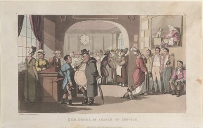Quae Genus in Search of Service, from The History of Johnny Quae Genus by Thomas Rowlandson