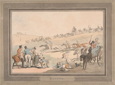 Racing [set of six]: 1. Racing by Thomas Rowlandson