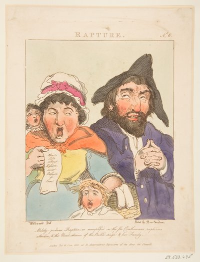 Rapture Le Brun Travested, or Caricatures of the Passions by Thomas Rowlandson