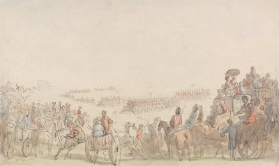 Review of Light Horse Volunteers on Wimbledon Common by Thomas Rowlandson