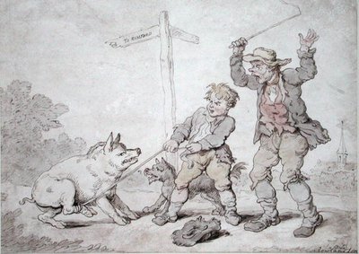 Rusty Bacon (Pigheadedness and Persuasion) by Thomas Rowlandson