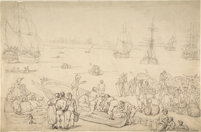 Seaport by Thomas Rowlandson