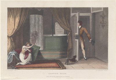 Shower Bath, from Poetical Sketches of Scarborough, 1813 by Thomas Rowlandson