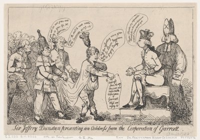 Sir Jeffery Dunstan Presenting an Address from the Corporation of Garratt by Thomas Rowlandson