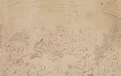 Sketched at the Cockpit, Nottingham by Thomas Rowlandson
