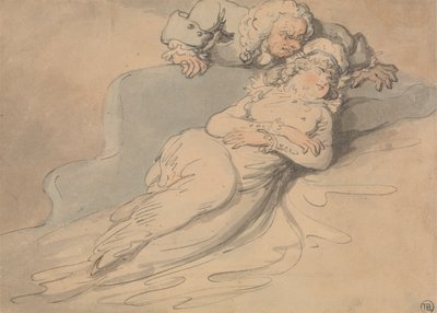 Sleeping Woman Watched by a Man by Thomas Rowlandson