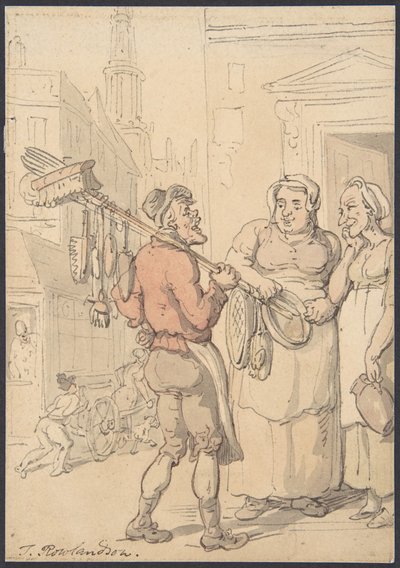 Street Scene: Vendor of Brushes by Thomas Rowlandson