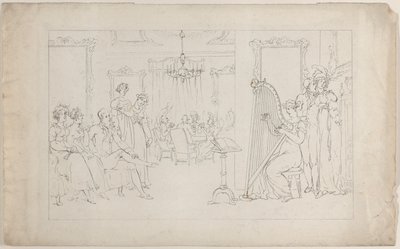 Sweet is the voice whose powers can move And call the vagrant heart to love by Thomas Rowlandson