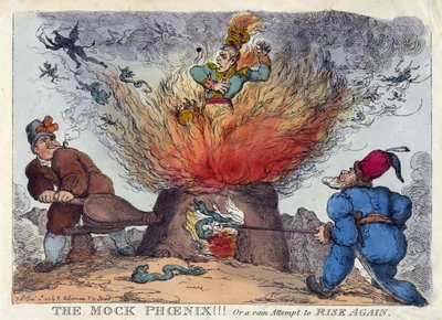 The Mock Phoenix! Or a Vain Attempt to Rise Again by Thomas Rowlandson