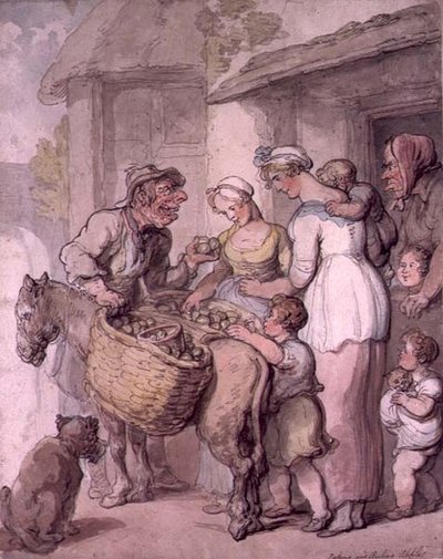 The Apple Vendor: Baking and Boiling Apples by Thomas Rowlandson