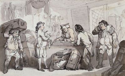 The Coach Booking Office: Thomas Rowlandson and Henry Wigstead Booking Their Passage by Thomas Rowlandson