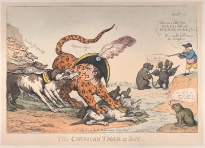 The Corsican Tiger at Bay! by Thomas Rowlandson