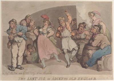 The Last Jig or Adieu to Old England by Thomas Rowlandson