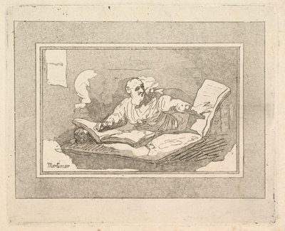 The Philosopher Bearded Old Man Copying Book, 1783-87 by Thomas Rowlandson
