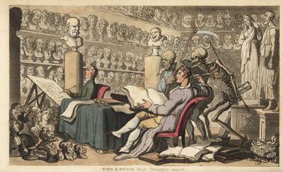 Time and Death Behind an Artist in an Atelier by Thomas Rowlandson
