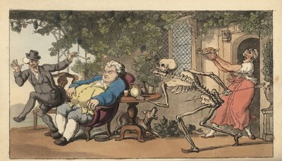 The skeleton of Death comes for Tom Higgins, a bricklayer