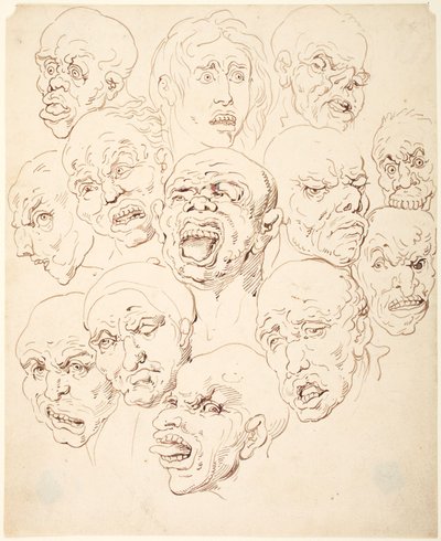 Thirteen Heads by Thomas Rowlandson