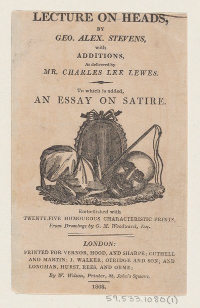 Title Page, from A Lecture on Heads by George Alexander Stevens by Thomas Rowlandson