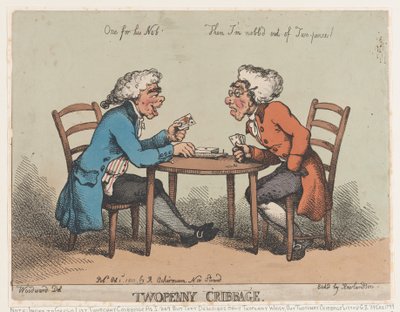 Two Penny Cribbage by Thomas Rowlandson