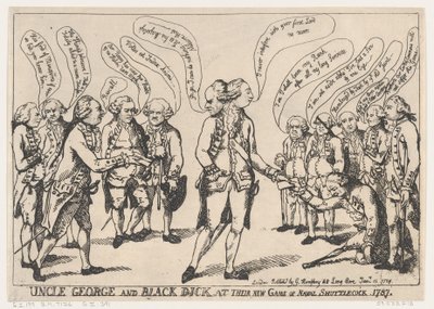 Uncle George and Black Dick at Their New Game of Naval Shuttlecock by Thomas Rowlandson