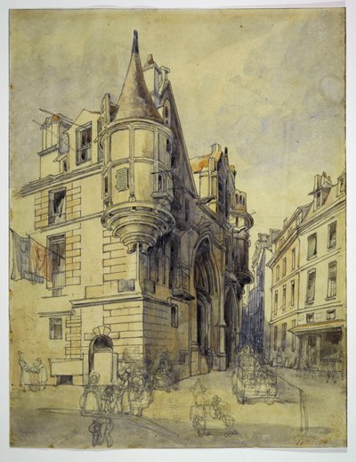 The Hotel de Sens, Rue du Figuier, around 1833 by Thomas Shotter Boys