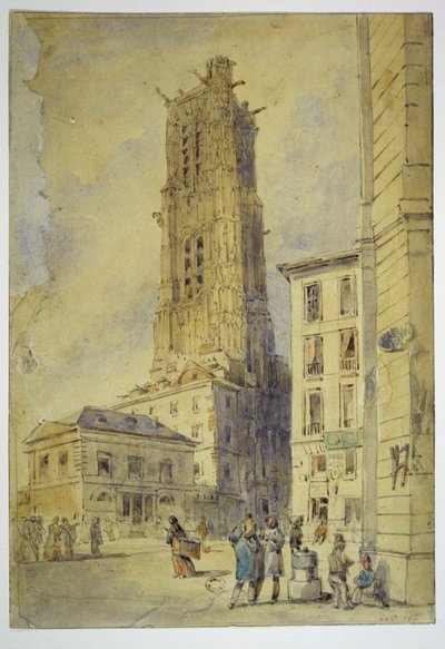 The Saint-Jacques Tower before its clearance, in 1836 by Thomas Shotter Boys