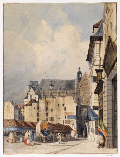 The Street of Prouvaires and the Church of Saint-Eustache by Thomas Shotter Boys