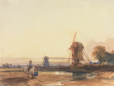 Landscape with Windmills by Thomas Shotter Boys