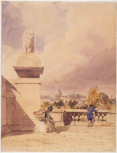 The Concorde Bridge and the Chamber of Deputies, view from the Tuileries terrace by Thomas Shotter Boys